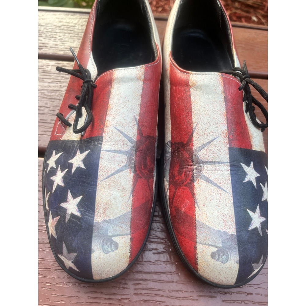 USA Flag Shoes Vintage American Statue of Liberty Leather Oxford Shoes Mens 10
